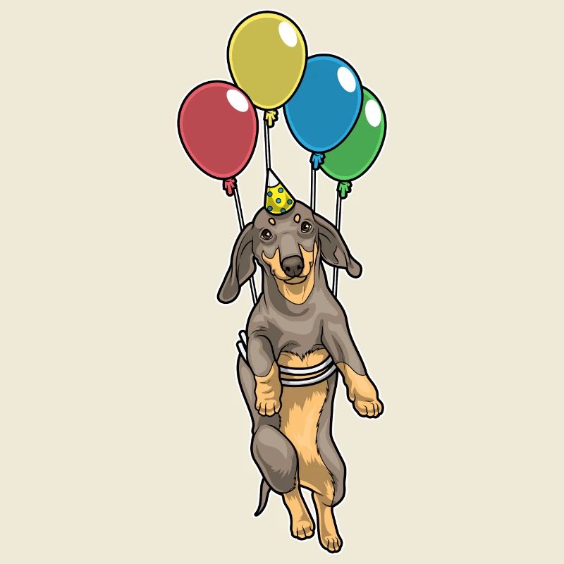Dackel Geburtstag Luftballons