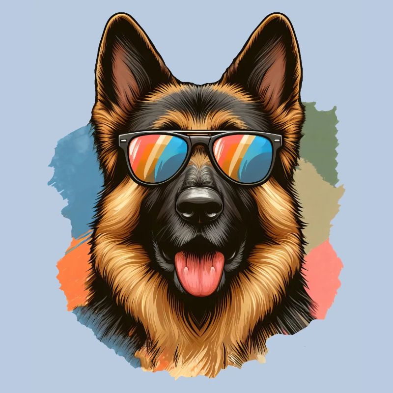 Cute German Shepherd Paint Art