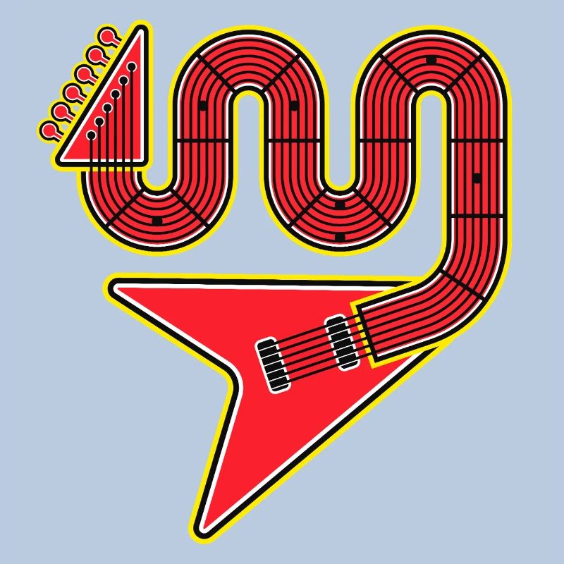 Guitare électrique Red Abstract Shape