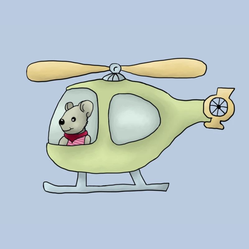 Maus im Hubschrauber