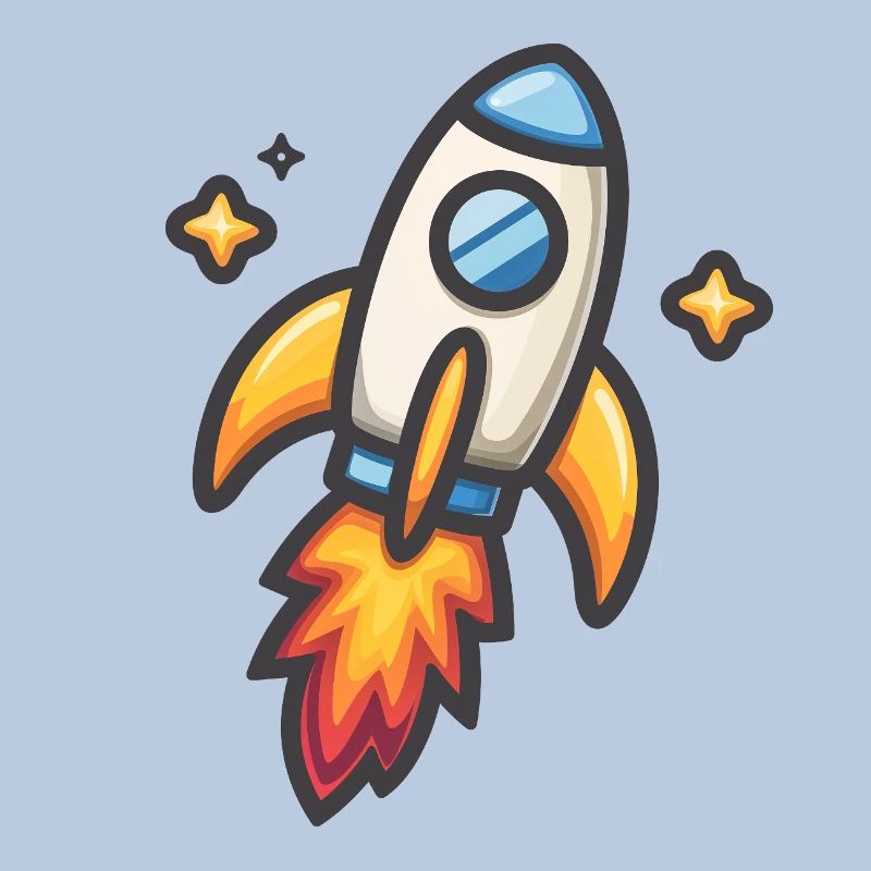 Conception de dessin animé de lancement de fusée