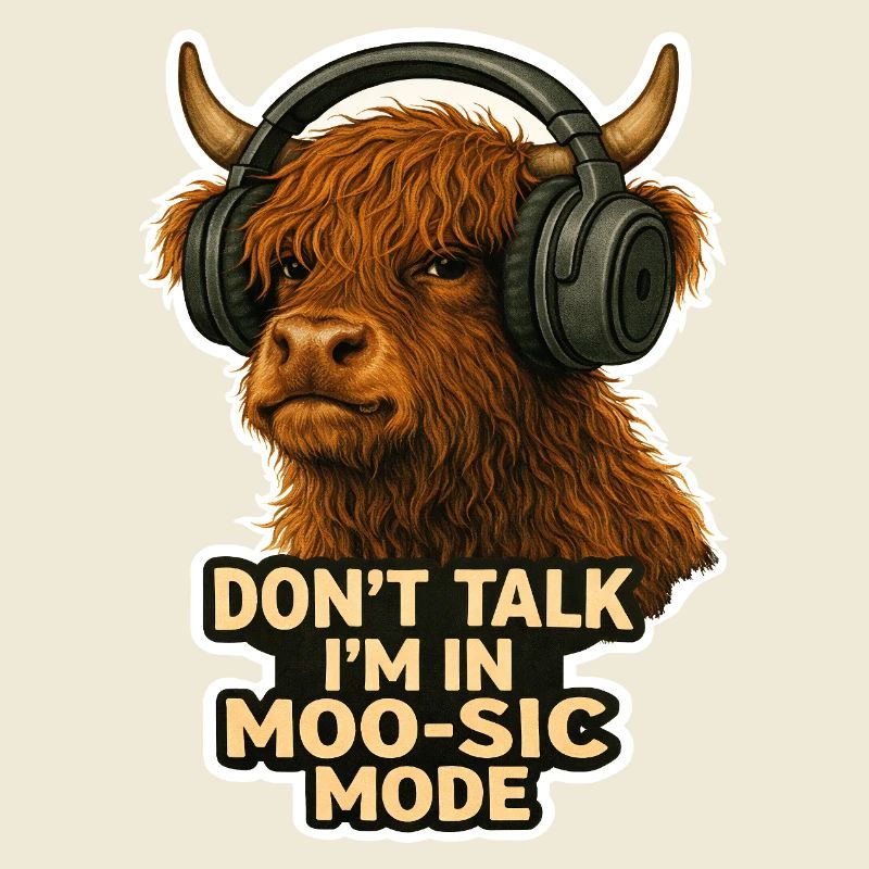 Don't Talk I'm in Moo-sic Mode – Funny Highland