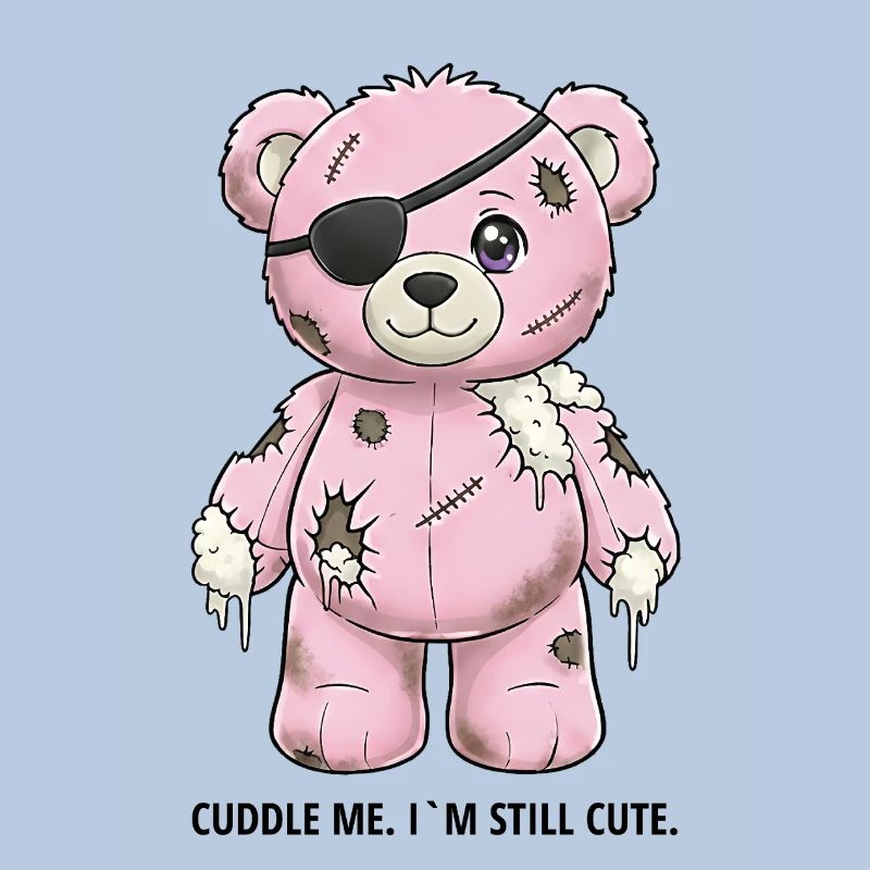 Patchwork Pinker Teddybär mit Augenklappe