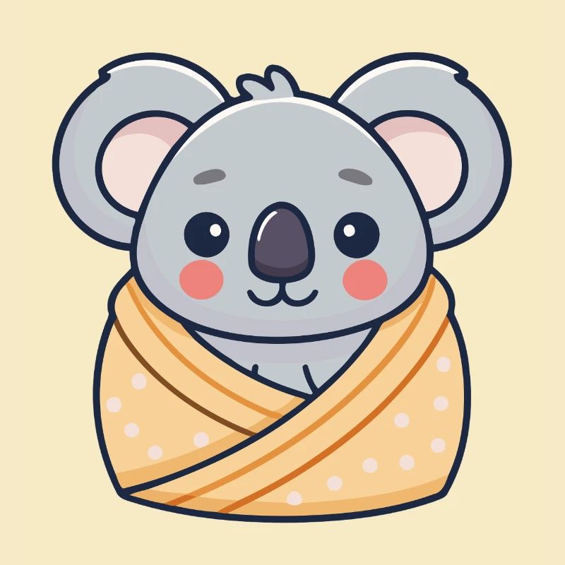 Koala cocon douillet pastel