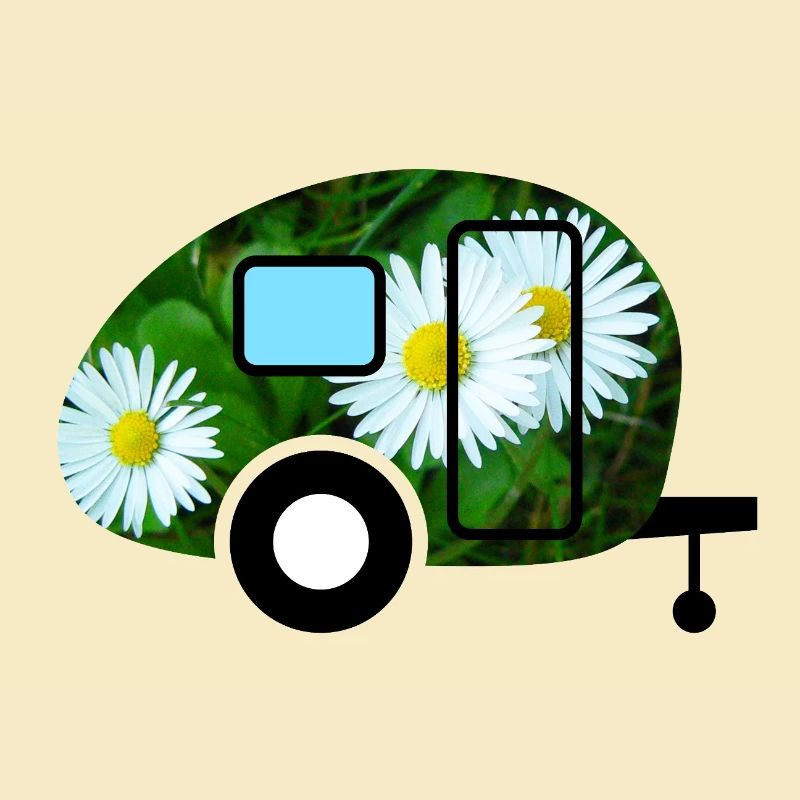 Caravan Vintage Gänseblümchen Wohnwagen Camping