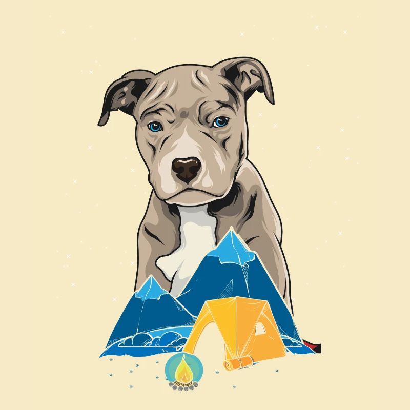 Pit Bull Terrier Pitbull Camping Zelten Geschenk