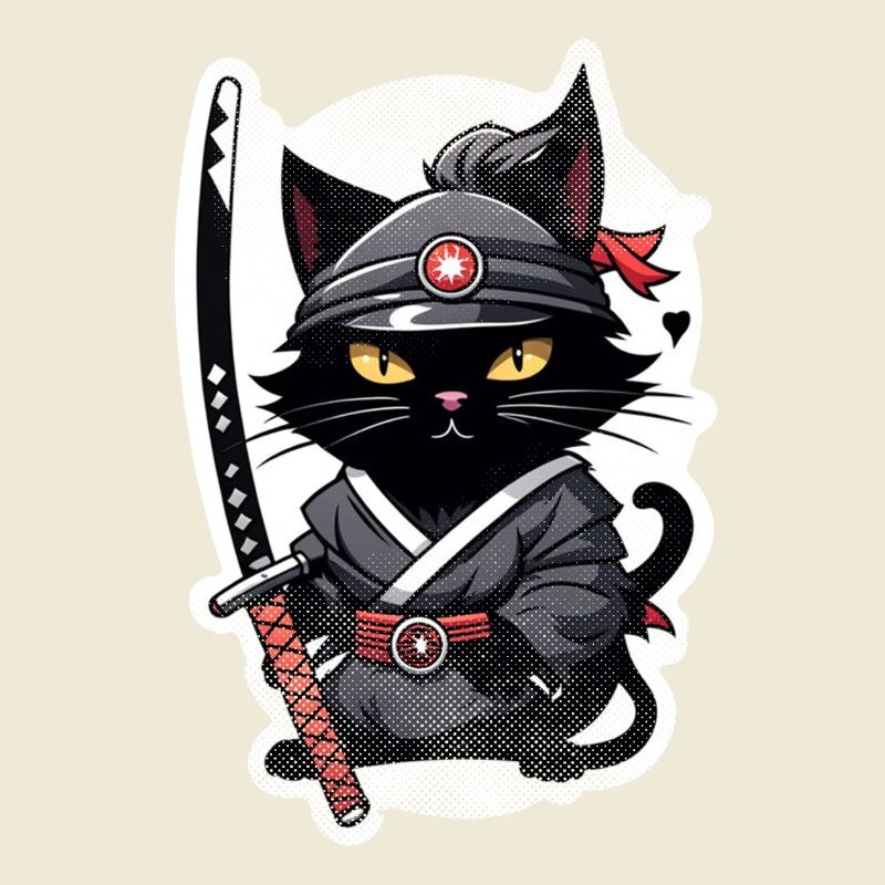 chat ninja - chaton samourai