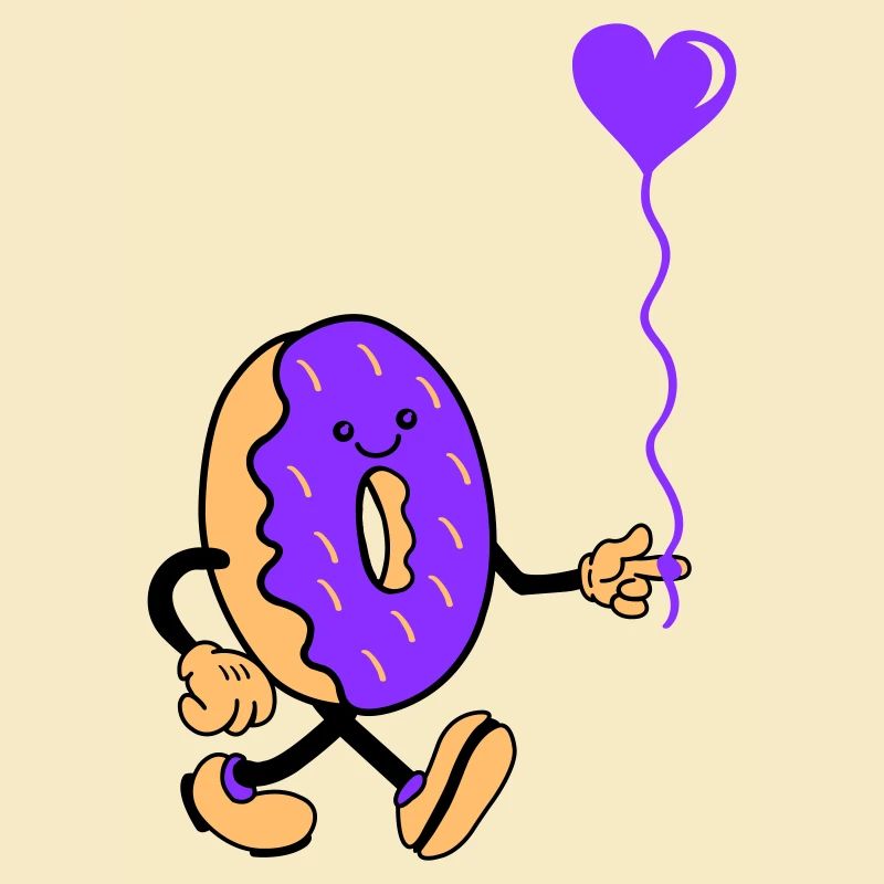 Donut Comic Heart