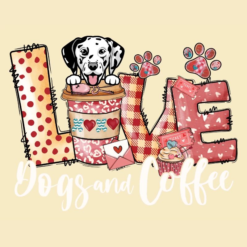 Dalmation Hund Kaffee Liebhaber Valentinstag