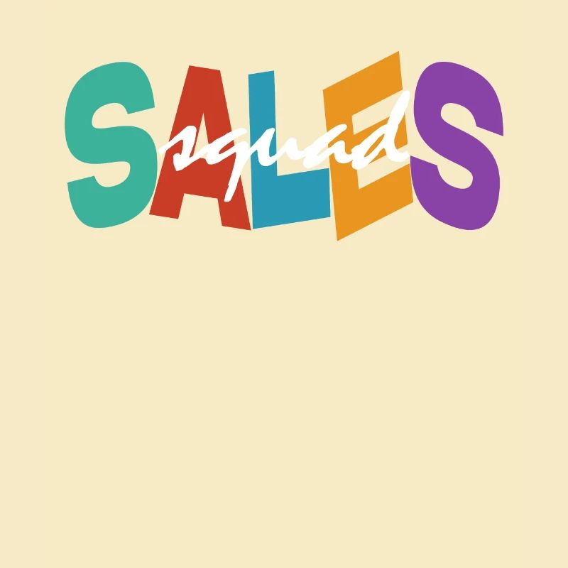 Équipe de vente Typographie colorée Conception Équipe de vente