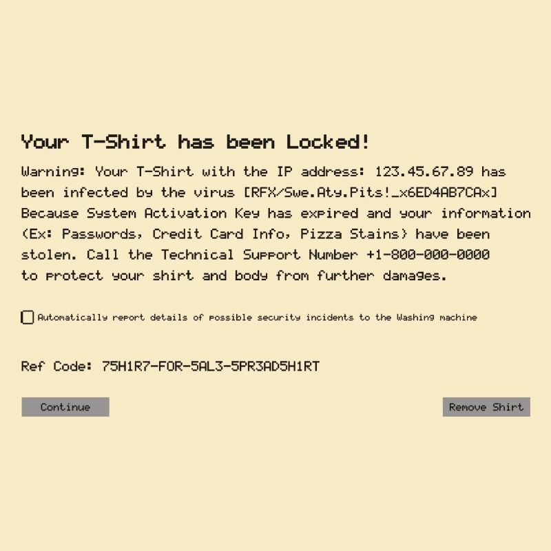 Virus Error Computer Shirt Citation drôle