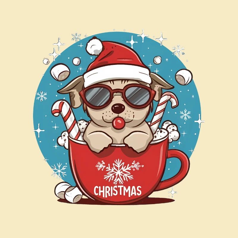 Chiot de Noël en Mug - Joyeux Noël
