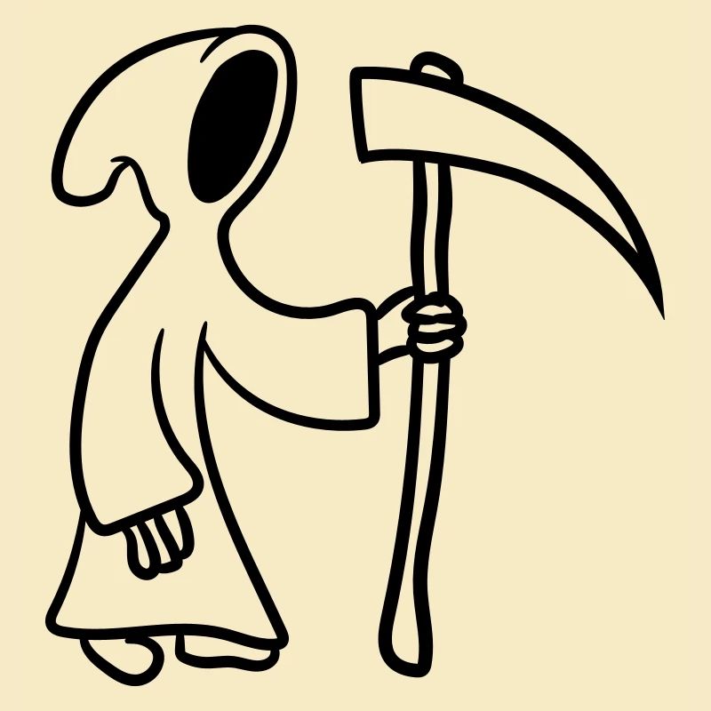 Comic cartoon death with Scythe