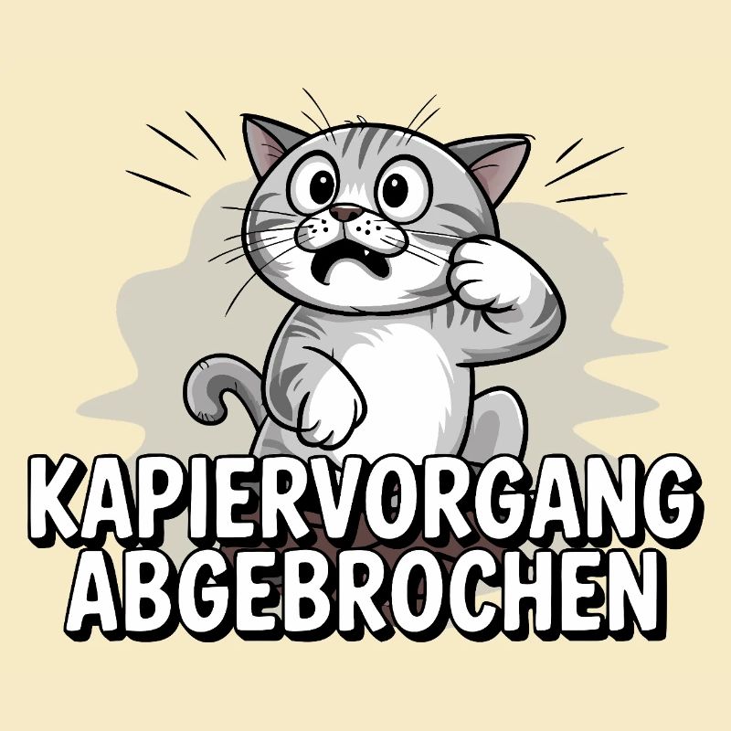 Kapiervorgang abgebrochen – Katze verwirrt