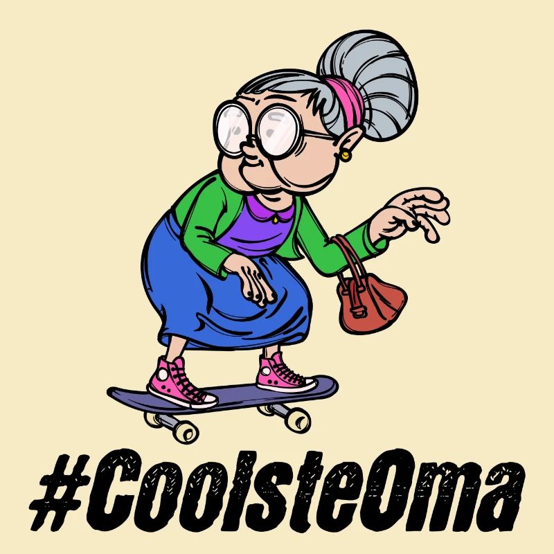 Alte Frau Cool Brille Statement Großmutter Oma