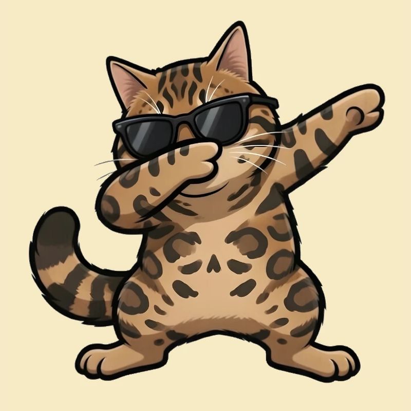 Dabbing Bengal Cat