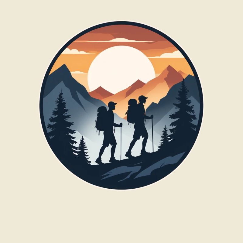 Sunset Hiker Round Logo