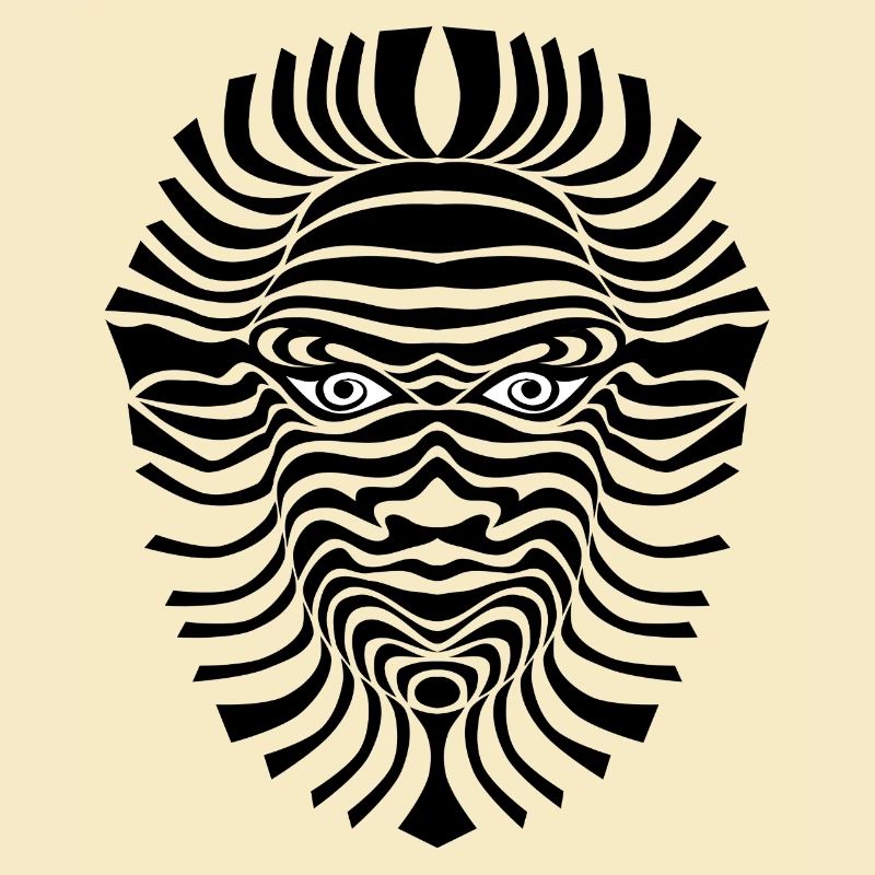 psy-chic psychedlic sixties good voodoo mask
