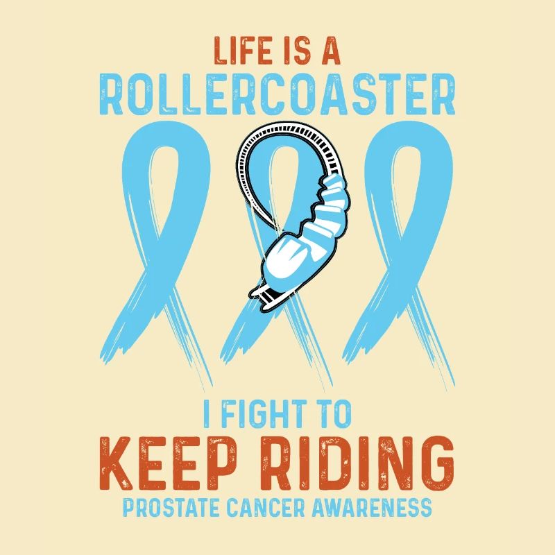 Prostate Cancer Awareness Light Blue Rollercoaster