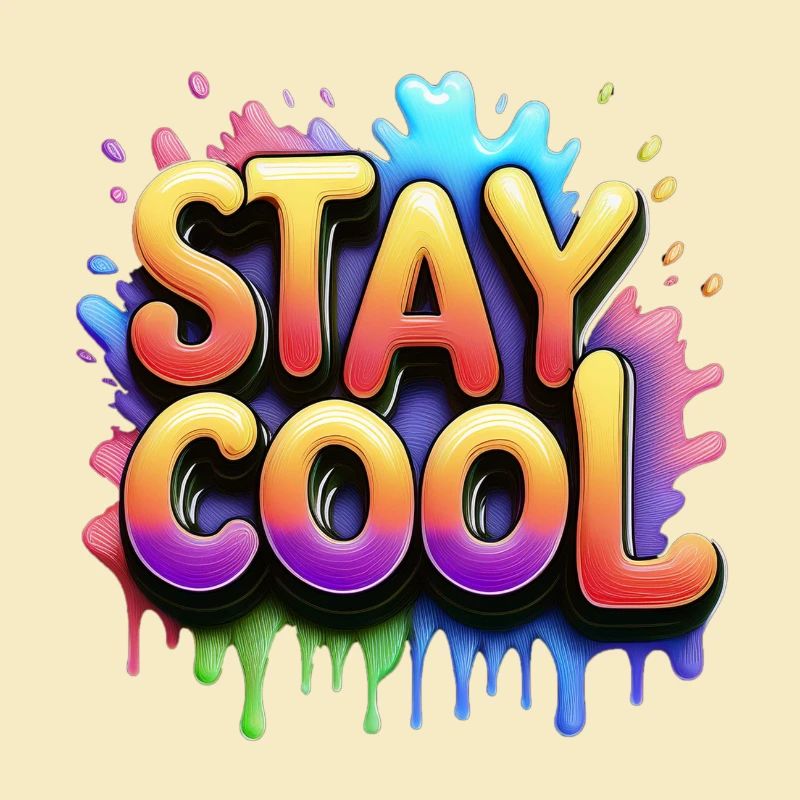 Restez cool texte 3d