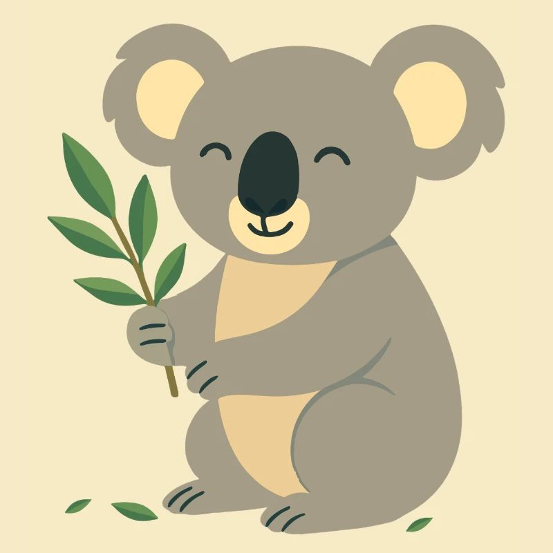 Lächelnder Koala mit Eukalyptus