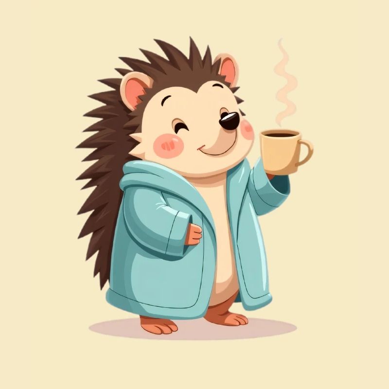 Hedgehog Mit Kaffee Pullover Design
