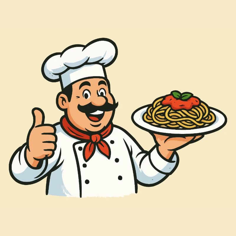 Cooking Pasta Illustration