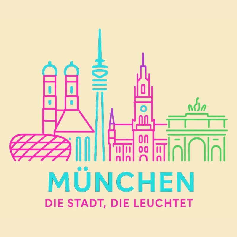 Munich Neon Skyline