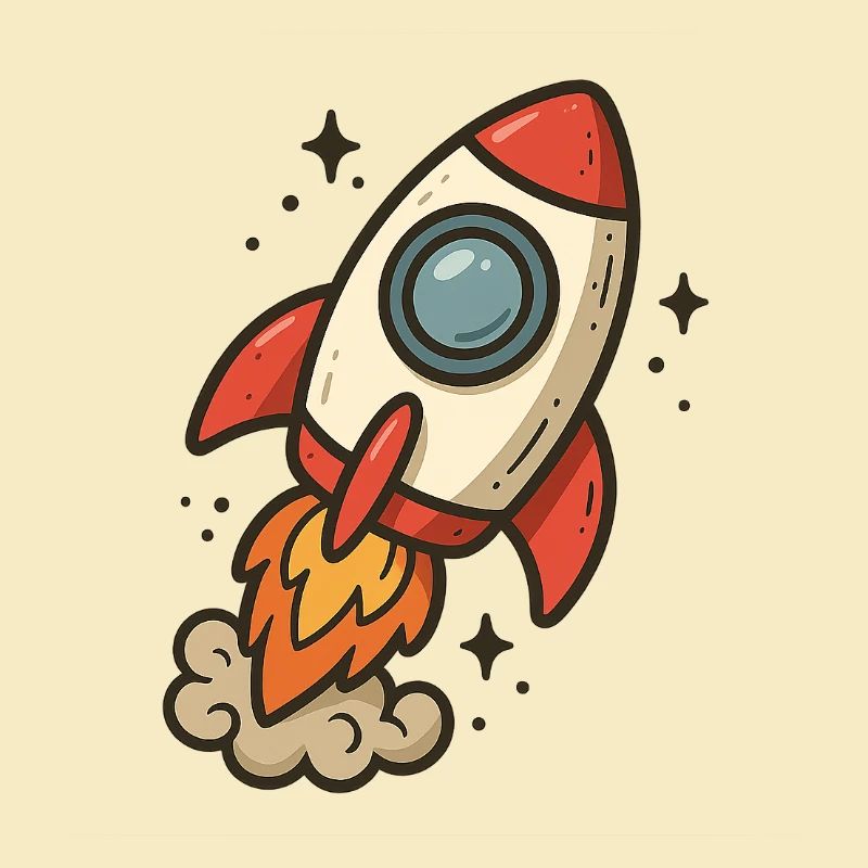 Fusée cartoon spatiale