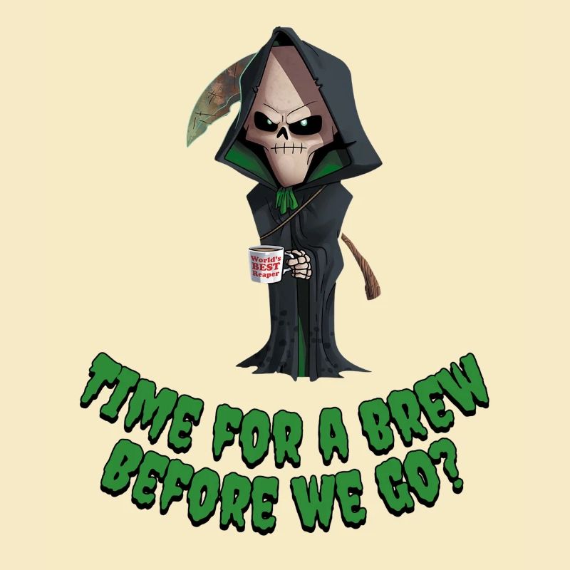 Grim Reaper Coffee Humor Tee