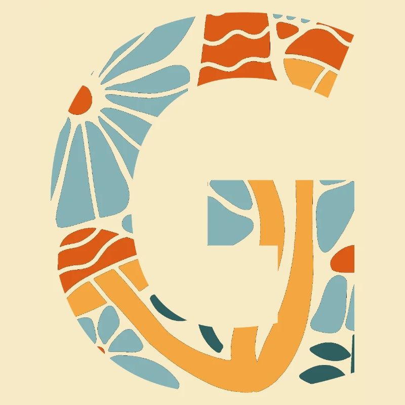 Buchstabe g Blumen groovy Geschenkidee