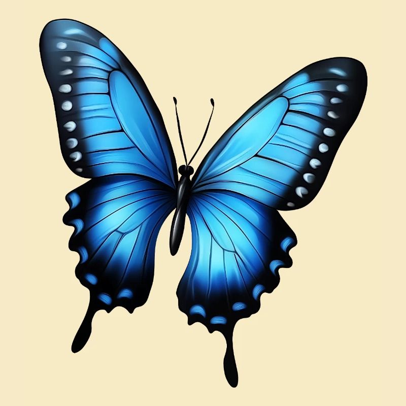 farfalla volante blu