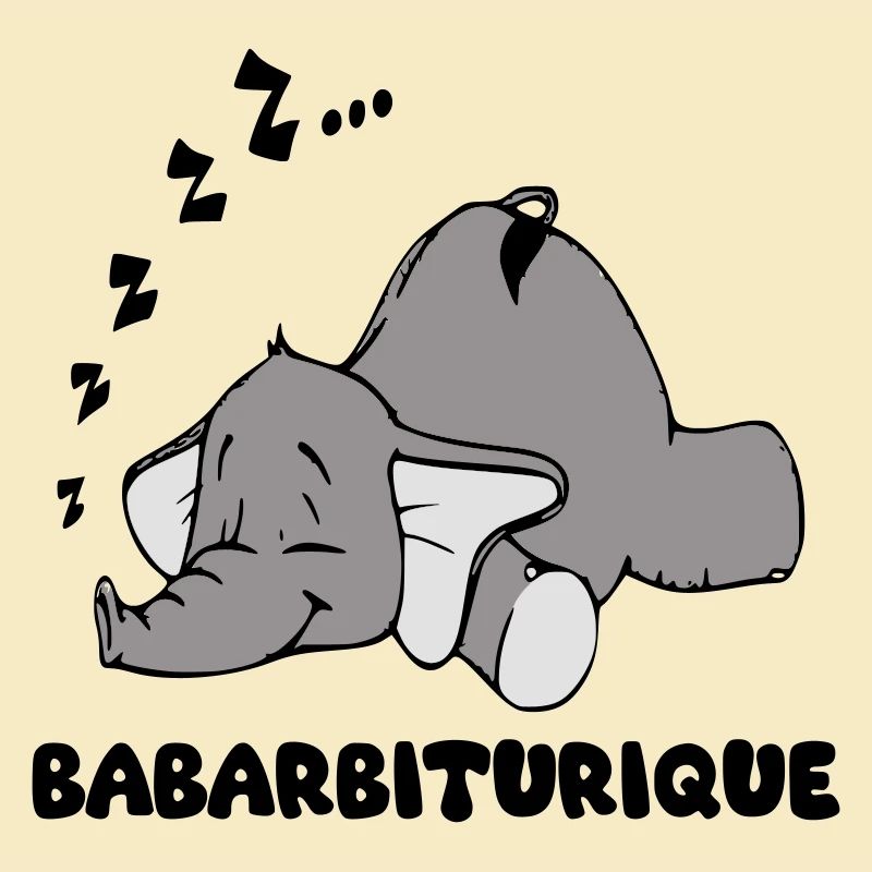 Sleeping Elephant with the title babarbituric