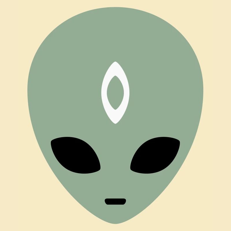 Alien Head Third Eye (drei Farben)