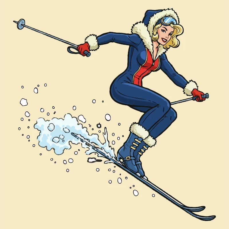 Frau auf Ski im Schnee