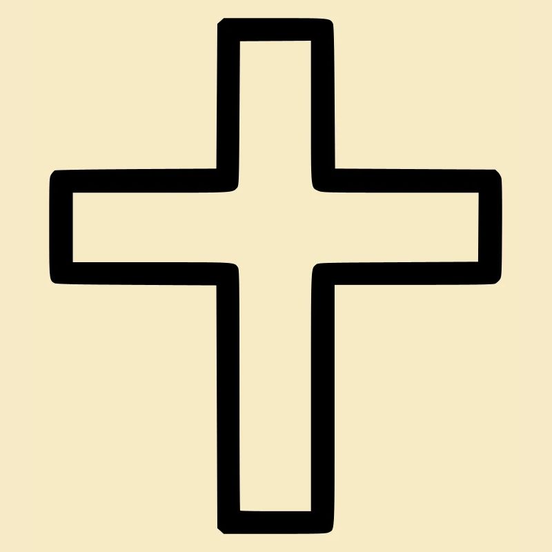 Dickes Kreuz Outline Comic Symbol