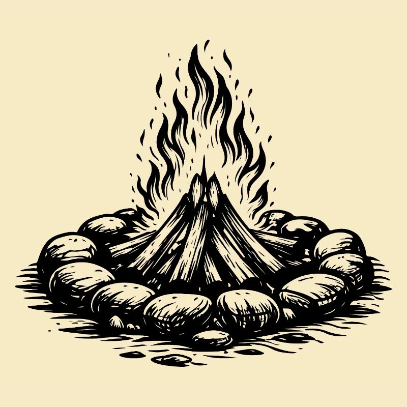 Icône du feu de camp Bois