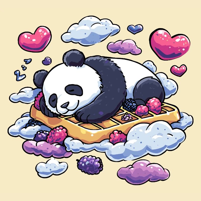 Panda Dream on Waffle Clouds