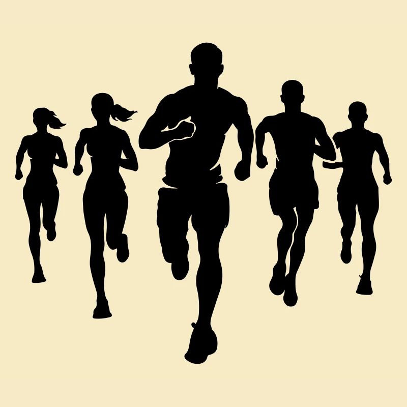 Marathon Runners Team Silhouette Marathon