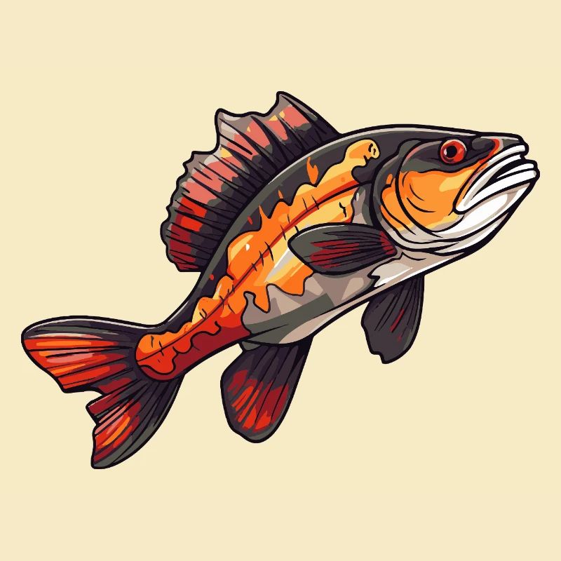 Poisson de dessins animés perches