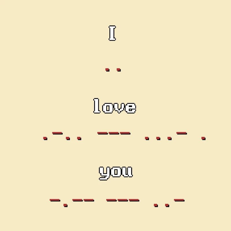 Code Morse rétro pixel art Je t’aime