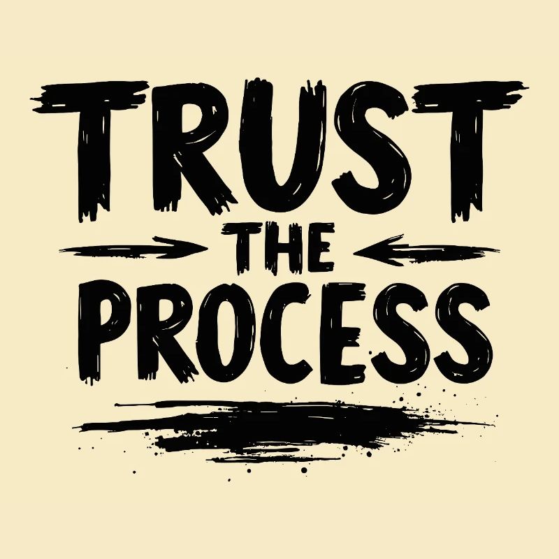 Faites confiance au processus : Lettrage avec graphisme flèche