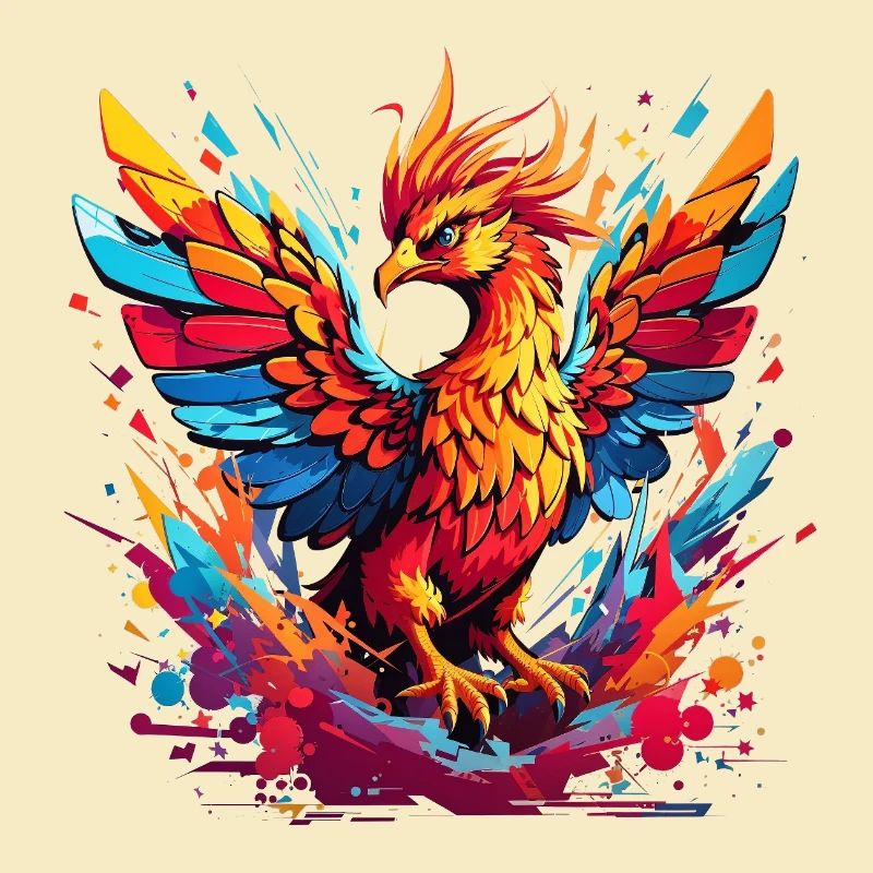 Feuerphönix Farbexplosion