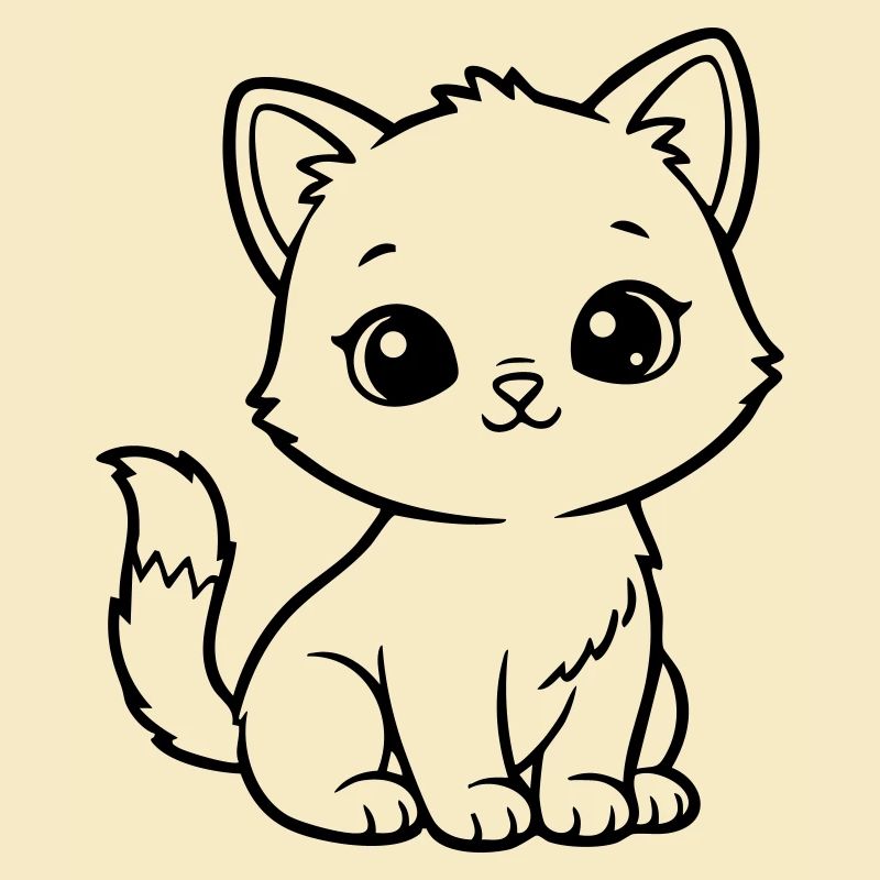 Chat Bébé Mignon – Chaton Noir & Blanc