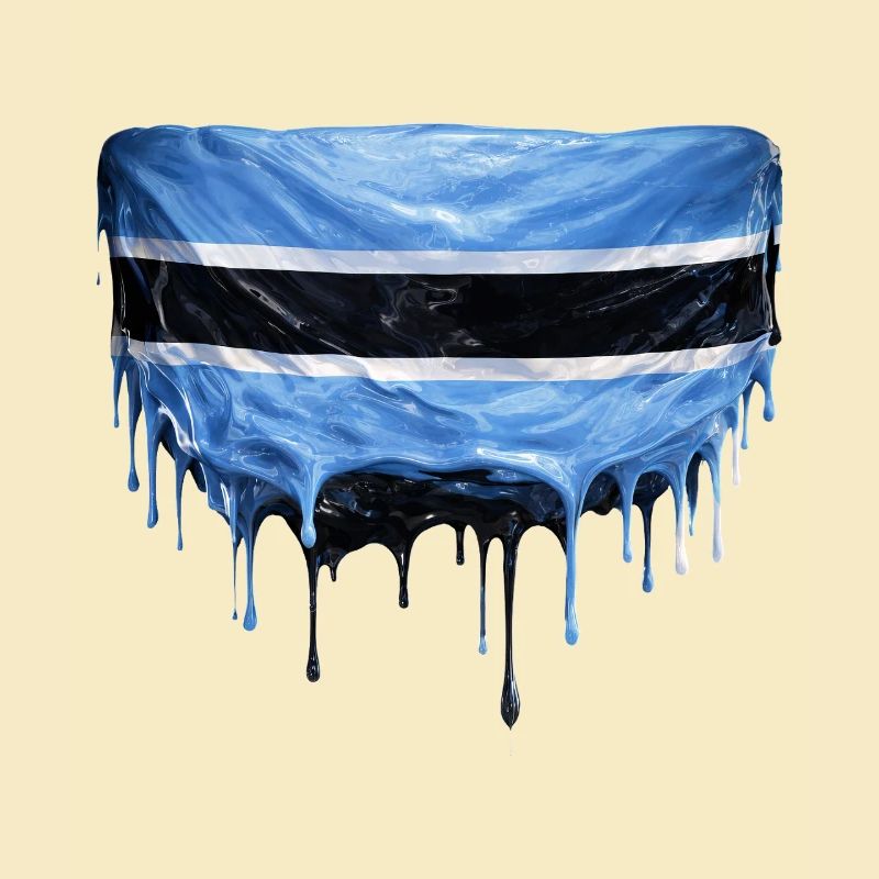 Botswana Flag Drop Art