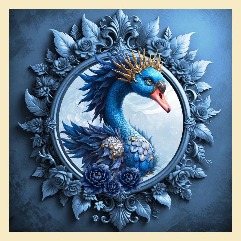 Blason du Phénix bleu dans le cadre