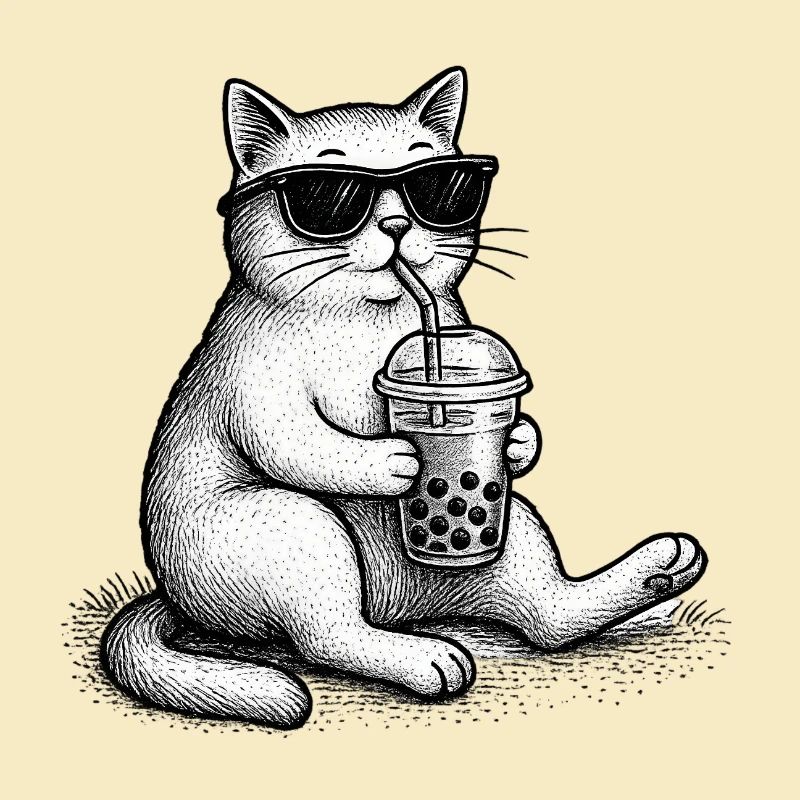 Bubble Tea Cat