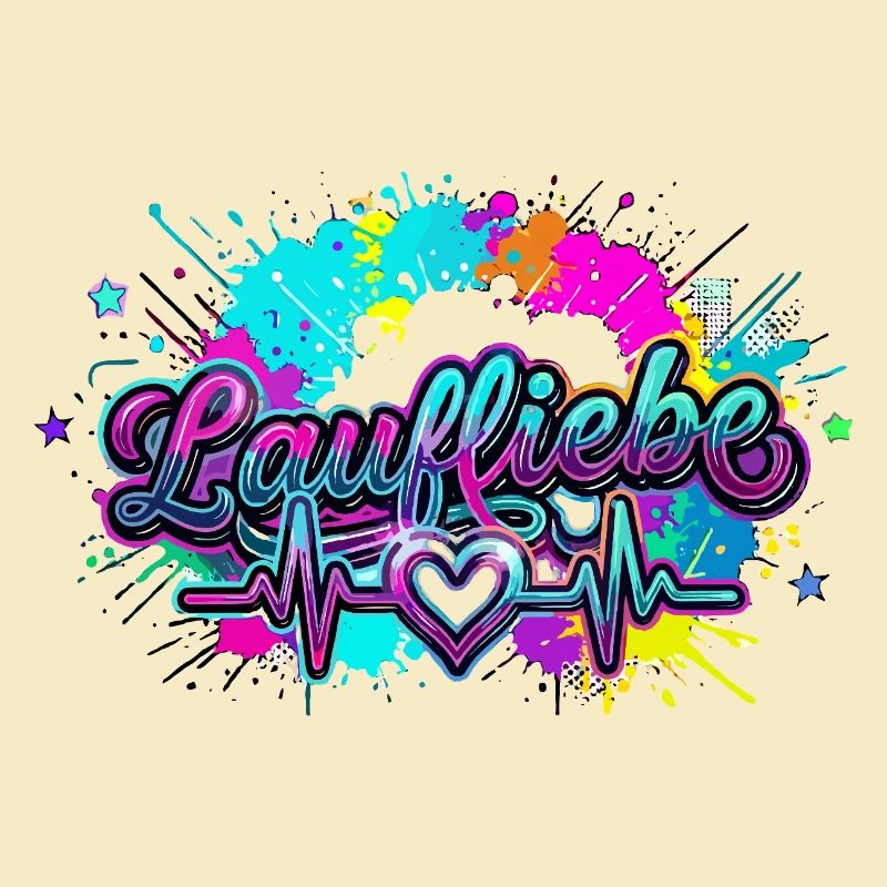 Lauf Liebe Herzschlag Farbexplosion