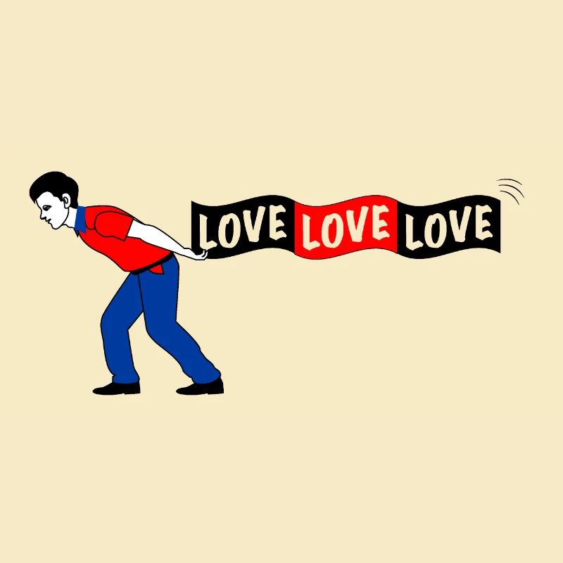 Man pulls LOVE banner