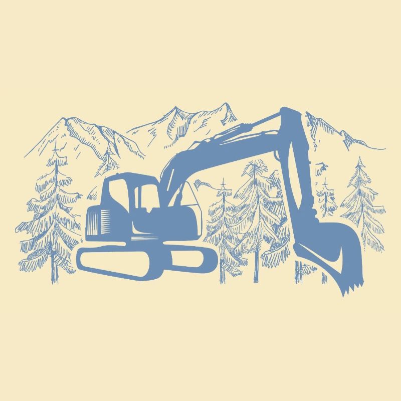 Excavator Silhouette Construction Equipment Operator Work